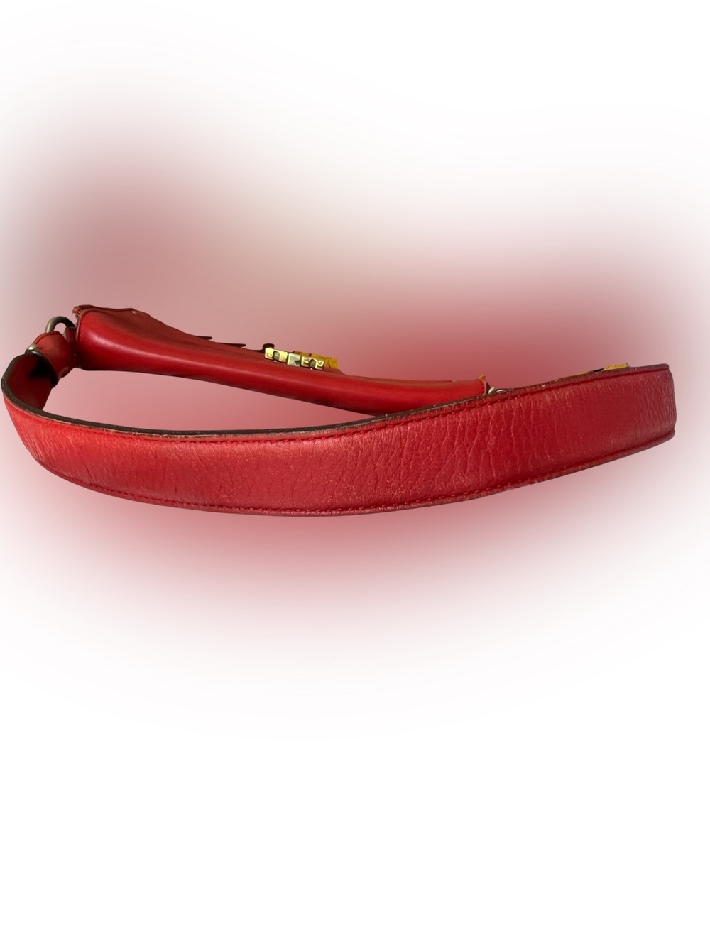 Salvatore Ferragamo Red Leather Shoulder Bag with Gold Ring Hardware - Picture 8 of 9